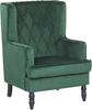 Sessel Samtstoff grün plus Hocker SANDSET Bild 4