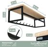 holz4home® Wandgarderobe Garderobe aus massivem Eichenholz mit Metallrahmen, inkl. Kleiderbügel Bild 4