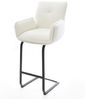 Barstuhl Nela-Flex Bouclé Soft Beige Freischwinger Flach Metall Schwarz Bild 2