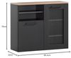 Schildmeyer Unterschrank Malte, Holzwerkstoff, Schwarzmatt/Artisaneiche Dekor, 80,4 x 32 x 70 cm Bild 3