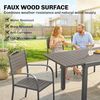 Outsunny Garten-Essgruppe Ausziehbar Tisch mit 6 Stühlen, Holzoptik, Lamellendesign, Aluminium, (Sitzgruppe, 7-tlg, Gartenmöbel Set), für Garten Balkon Terrasse Grau Bild 5