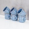 Levandeo® Tafelservice, 6er Set Steingut Becher 350ml Tasse Blau Kaffeepott Tasse Modern Bild 4