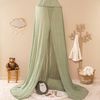 Atmosphera - Betthimmel Lili Baumwollgaze - weiß - H. 350 cm - Grün Bild 3