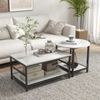 HOMCOM Couchtisch 2er-Set Beistelltisch, im Moderndesign, mit Marmoroptik (Wohnzimmertisch, 2-St, Beistelltische), für Schlafzimmer, Stahl Bild 2
