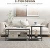 HOMCOM Couchtisch 2er-Set Beistelltisch, im Moderndesign, mit Marmoroptik (Wohnzimmertisch, 2-St, Beistelltische), für Schlafzimmer, Stahl Bild 5
