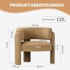 COLAMY Modern Velvet Ohrensessel, Gepolsterter Sessel Wohnzimmer, Bequemer Runder loungesessel mit 3 Beinen für Wohnzimmer, Schlafzimmer, Leseecke, Khaki Bild 2