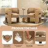 COLAMY Modern Velvet Ohrensessel, Gepolsterter Sessel Wohnzimmer, Bequemer Runder loungesessel mit 3 Beinen für Wohnzimmer, Schlafzimmer, Leseecke, Khaki Bild 3