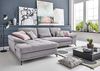 Cavadore L-Form-Sofa Castiel mit Federkern / Große Eckcouch mit Sitztiefenverstellung und XL-Longchair / 312 x 89 x 173 / Webstoff, Hellgrau Bild 2