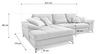Cavadore L-Form-Sofa Castiel mit Federkern / Große Eckcouch mit Sitztiefenverstellung und XL-Longchair / 312 x 89 x 173 / Webstoff, Hellgrau Bild 3