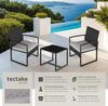 tectake® Rattan Sitzgruppe 2X Sessel mit Tisch, Balkon Möbel Set, Gartenmöbel, Balkonmöbel, Lounge klein, Stühle mit Polster inkl. Gartentisch Outdoor, wetterfest Bild 2