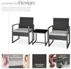 tectake® Rattan Sitzgruppe 2X Sessel mit Tisch, Balkon Möbel Set, Gartenmöbel, Balkonmöbel, Lounge klein, Stühle mit Polster inkl. Gartentisch Outdoor, wetterfest Bild 3