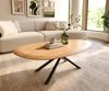 Couchtisch Edge Oval 140x75 cm Eiche Natur Runde Kante Sarity Metall Schwarz Bild 2