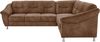 Cavadore Ecksofa Salisa mit Federkern / Polsterecke im klassischen Design / inkl. Bettfunktion / 264 x 86 x 244 / Mikrofaser Hellbraun Bild 3
