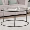 Couchtisch Kolari aus Klarglas 45 x Ø80 cm Schwarz/Transparent [en. casa] Bild 3