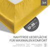 Bettwaesche-mit-Stil Mako-Satin Spannbettlaken gelb 90x200 cm, Höhe 20 cm Bild 3