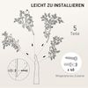 HOMCOM Garderobenleiste Baum-Wanddekor mit 4 Vögeln, 8 Haken (Wandgarderobenhaken für Flur, Wohnzimmer, Schlafzimmer, 1 St, 120 x 5 x 175 cm), Schwarz Bild 5