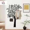 HOMCOM Garderobenleiste Baum-Wanddekor mit 4 Vögeln, 8 Haken (Wandgarderobenhaken für Flur, Wohnzimmer, Schlafzimmer, 1 St, 120 x 5 x 175 cm), Schwarz Bild 2
