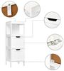 Mondeer Badezimmerschrank, Badkommode mit 2 Schubladen verstellbar modern für Badezimmer, Weiß, 30 x 30 x 89 cm Bild 5