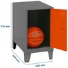 Simon Rack Simonlocker Kommode, klein, 575 x 400 x 500 mm, Amario aus Metall, mit Schlüssel, Anthrazit/Orange Bild 2