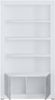 Dmora Hohes Bücherregal mit 4 Regalen und 2 Türen, Regal für Bücher und Dokumente, Büroregal, 105x42h191 cm, Weiß und Zementfarbe Bild 2
