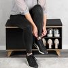 KESPER 1594313 Schuhschrank mit Sitzkissen, schwarz, 77 x 30 x 48 cm Bild 2
