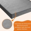sleepling 2er Set Bankauflage 150x40 cm dunkelgrau, Sitzkissen Outdoor & Indoor, Bankpolster, Bezug waschbar, Unterseite Antirutsch, Made in EU Bild 4