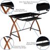 Flash Furniture Computertisch aus Glas, Metall, schwarz, 35. 5" W x 23. 75" D x 29. 75" H Bild 4