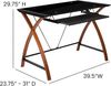 Flash Furniture Computertisch aus Glas, Metall, schwarz, 35. 5" W x 23. 75" D x 29. 75" H Bild 3