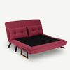 Dmora Schlafsofa 2-Sitzer Merak 133x78 cm Rot, Stauraum Bild 5