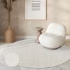 Paco Home Teppich In- & Outdoor, Moderne abstrakte Boho Designs mit 3D Struktur, robust & wetterfest, ideal für Terrasse Wohnzimmer & Küche, Grösse:120 cm Rund, Farbe:Creme 5 Bild 4
