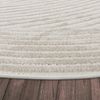 Paco Home Teppich In- & Outdoor, Moderne abstrakte Boho Designs mit 3D Struktur, robust & wetterfest, ideal für Terrasse Wohnzimmer & Küche, Grösse:120 cm Rund, Farbe:Creme 5 Bild 5