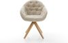 Drehstuhl Gaio-Flex Webstoff Soft Beige Holzgestell kantig Natur 180° drehbar Bild 4