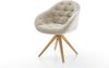 Drehstuhl Gaio-Flex Webstoff Soft Beige Holzgestell kantig Natur 180° drehbar Bild 3