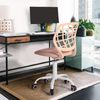 FurnitureR 1 Set Bürostuhl, höhenverstellbar, Drehstuhl mit großem Design der Rückenlehne aus Gitter, Schreibtisch ohne Armlehnen, Bürostuhl, Hellrosa Bild 4