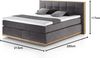 Mivano Levana Boxspringbett mit Sockel aus Eiche, 7-Zonen-Federkern, Matratzen H3 + Topper Basic, Mikrofaser, Anthrazit, Liegefläche 200x200 cm Bild 3