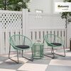 Outsunny Sitzgruppe für 2 Personen, 3-teilig, wetterfest, (Polyrattan Gartenmöbel Set, 3-tlg, Outdoor Lounge Balkonmöbel), für Garten, Terrasse Balkon, Grün Bild 2