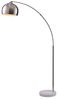 Teamson Home Bogenlampe Gebogene Stehlampe aus Metall mit Marmorimitat-Sockel grau Bild 1