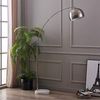 Teamson Home Bogenlampe Gebogene Stehlampe aus Metall mit Marmorimitat-Sockel grau Bild 5