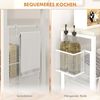 HOMCOM Servierwagen Rollwagen mit einem Hängeregalkorb Arbeitsplatte, (Küchenrollwagen, 1 St, Küchenwagen), für Esszimmer, Wohnzimmer, Stahl, Weiß 58 x 18,5 x 87 cm Bild 4
