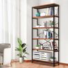 5-stöckiges industrielles Bücherregal, Vintage stehendes Lagerregal, Ausstellungsregale, hohes Bücherregal, industrielle Metall-Bücherregale für Wohnzimmer, Schlafzimmer und Heimbüro Bild 4