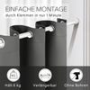 tinycurtains Türvorhang mit Stange weiß 70-120 cm Thermo Vorhang ohne Bohren, blickdicht, Ösen, verdunkelnd, Polyester, blickdicht, Anthrazit Nebula, Türgardine mit Klemmstange verdunkelnd Bild 2