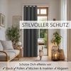 tinycurtains Türvorhang mit Stange weiß 70-120 cm Thermo Vorhang ohne Bohren, blickdicht, Ösen, verdunkelnd, Polyester, blickdicht, Anthrazit Nebula, Türgardine mit Klemmstange verdunkelnd Bild 5