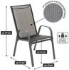 Nexos Trading 4er Set Gartenstuhl Camping Stapelstuhl Hochlehner Terrassenstuhl – Textilene Stahl stapelbar – Farbe: Rahmen anthrazit/Bespannung schwarz Bild 3