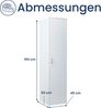 Home Collective Garderobenschrank Kleiderschrank mit 1 Tür, 1 Kleiderstange und 2 Einlegeböden 40 cm breit Schrank schmal matte Oberfläche weiß Bild 3