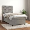vidaXL Boxspringbett mit Matratze Hellgrau 80x200 cm Samt 3143169 Bild 2