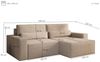 MOEBLO Ecksofa DENVER MINI aus Cord, Ottomane beidseitig montierbar Couch Cord für Wohnzimmer Schlafsofa Sofagarnitur Sofa Eckcouch L-Form Cordstoff, mit Schlaffunktion und Bettkasten Bild 2