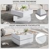 SeedWave Couchtisch Sofatisch, 360° Drehbare Ober-Tischplatte, 2 Grifflosen Schubladen, Erhöhte Seitenböden rund um Arbeitsplatte, Ohne Füße zum Stabilität Bild 4