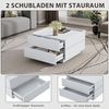 SeedWave Couchtisch Sofatisch, 360° Drehbare Ober-Tischplatte, 2 Grifflosen Schubladen, Erhöhte Seitenböden rund um Arbeitsplatte, Ohne Füße zum Stabilität Bild 5