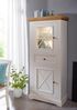 Vitrine >WZ-0133< (BxHxT: 79x177x42 cm) in weiß aus Kiefer - 79x177x42cm (BxHxT) Bild 2