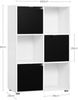 WOLTU Bücherregal Bücherschrank Standregal Aufbewahrungsregal Raumteiler Büroregal Aktenschrank, mit 3 Türen 6 Fächern, 59,6 x 91 x 29 cm, Weiß+Schwarz, SK001wsz Bild 3